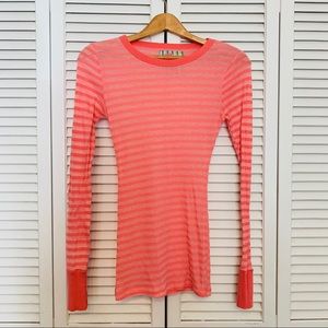 FREE PEOPLE Sheer Coral Waffle Tee